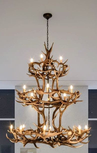 Vintage Rustic 3 tier Antler chandelier - UK delivery available