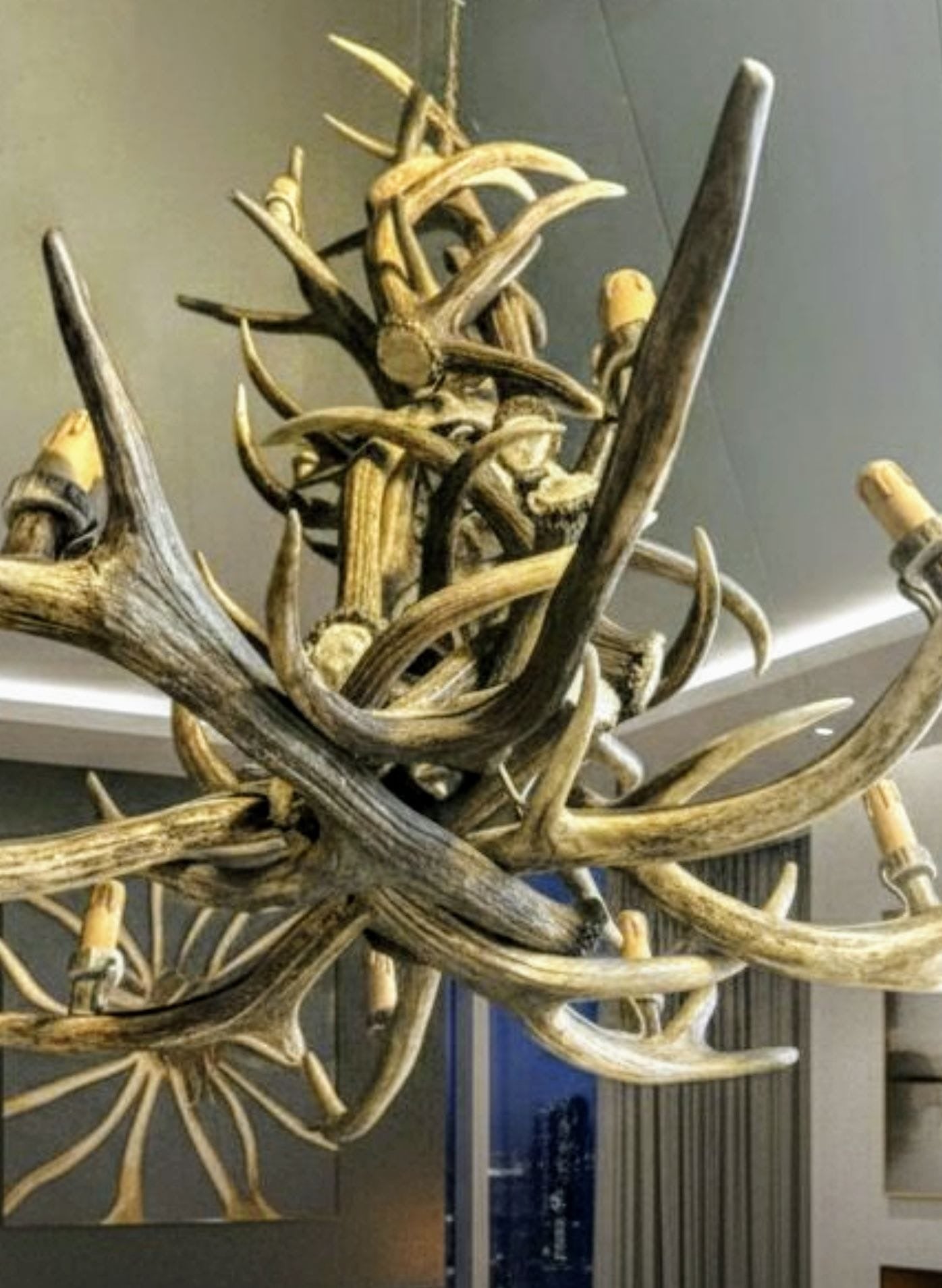Vintage Rustic Antler Chandelier - Delivery Available
