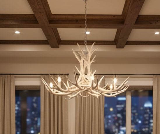 Vintage bleached red deer Antler chandelier - UK delivery available