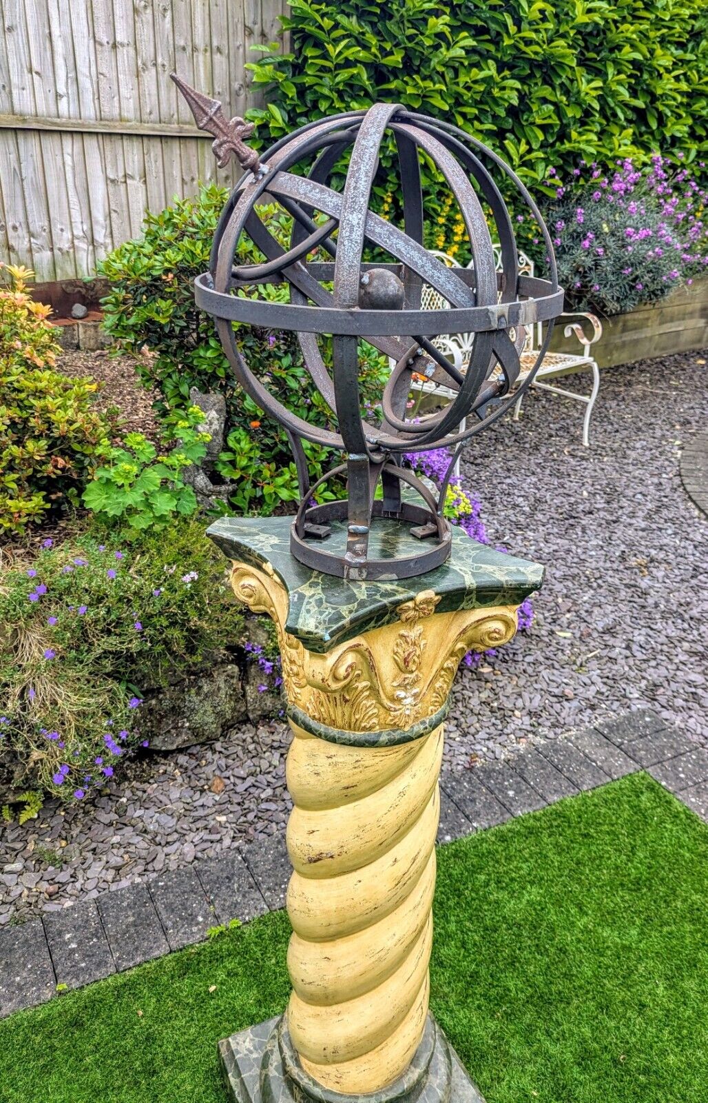 Vintage Armilary Sphere, English Steel,  Blacksmith Made - Free UK Delivery