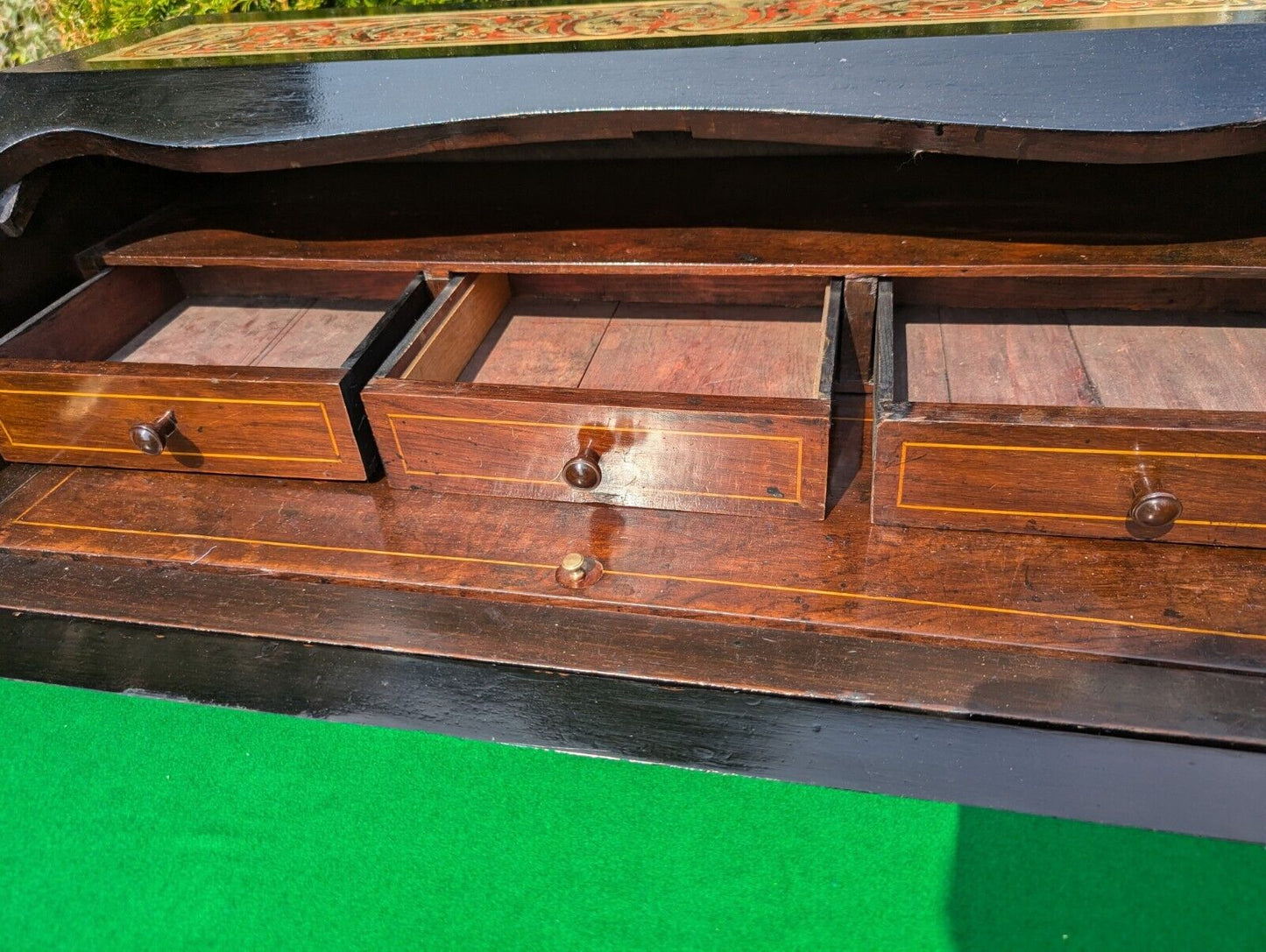 Superb Napoleon 111 Ebonised  Brass & Boulle Bureau De Dame -Delivery Available