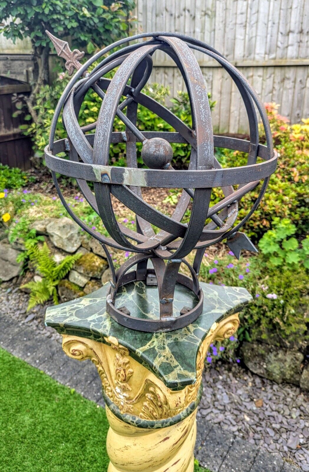 Vintage Armilary Sphere, English Steel,  Blacksmith Made - Free UK Delivery