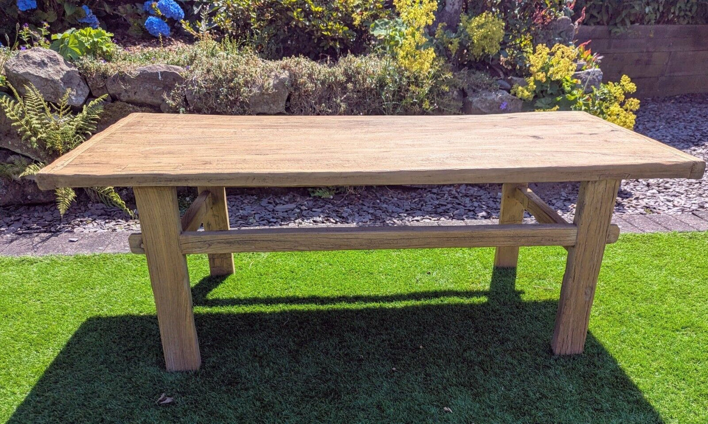 Vintage Rustic Reclaimed Elm Coffee Table - Delivery Available