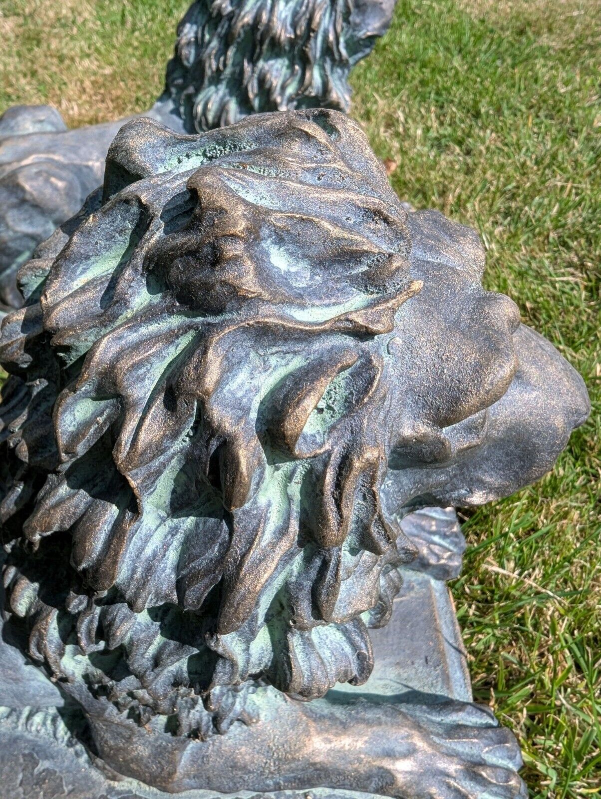 Vintage Style Pair Lancia Bronzed Lions - Delivery Available