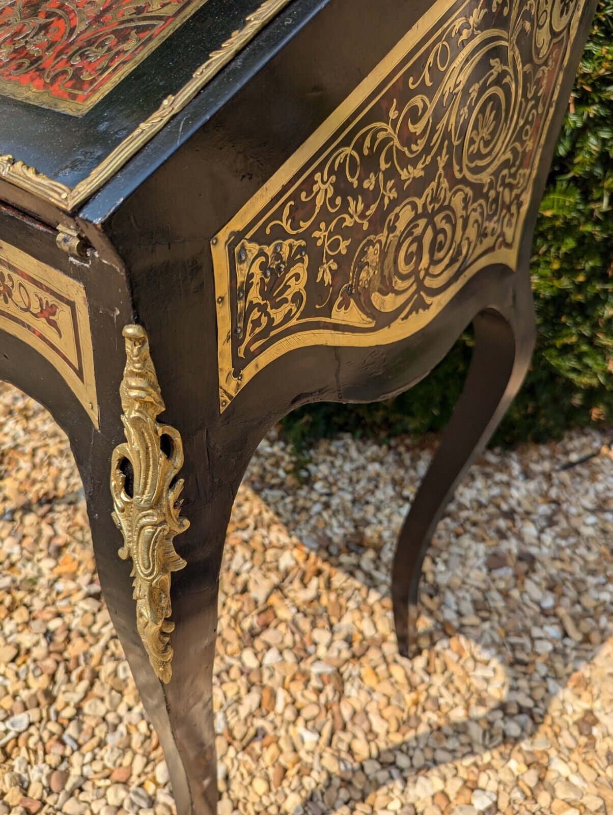 Superb Napoleon 111 Ebonised  Brass & Boulle Bureau De Dame -Delivery Available