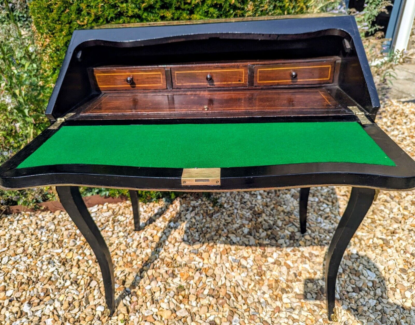 Superb Napoleon 111 Ebonised  Brass & Boulle Bureau De Dame -Delivery Available