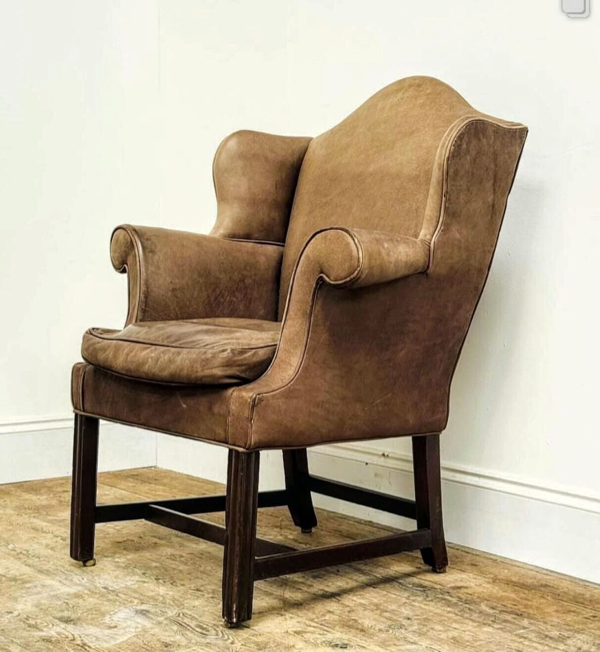 Early 20th Century Leather Chair On Casters  - Delivery Available