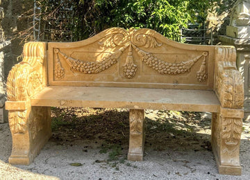 Early 20th Century Italian Carved Vienna Marble Bench