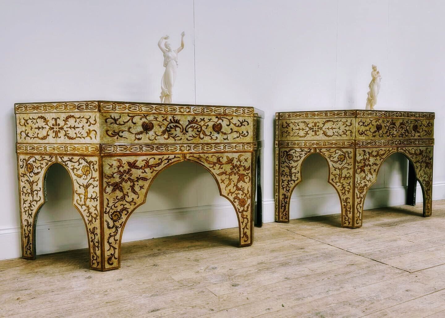 Great Looking Pair Murano Venetian Glass  Console Tables - Delivery Available