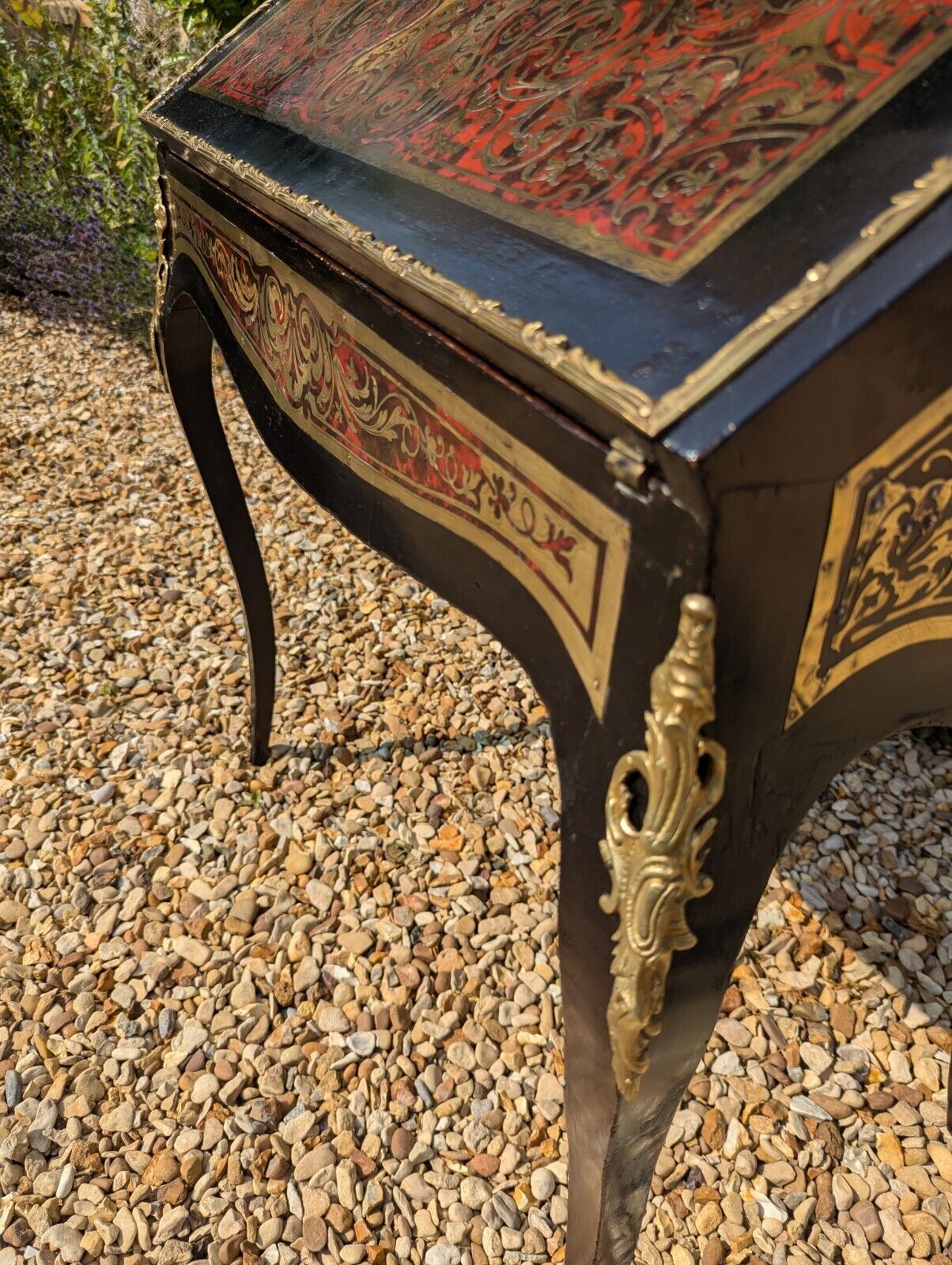 Superb Napoleon 111 Ebonised  Brass & Boulle Bureau De Dame -Delivery Available