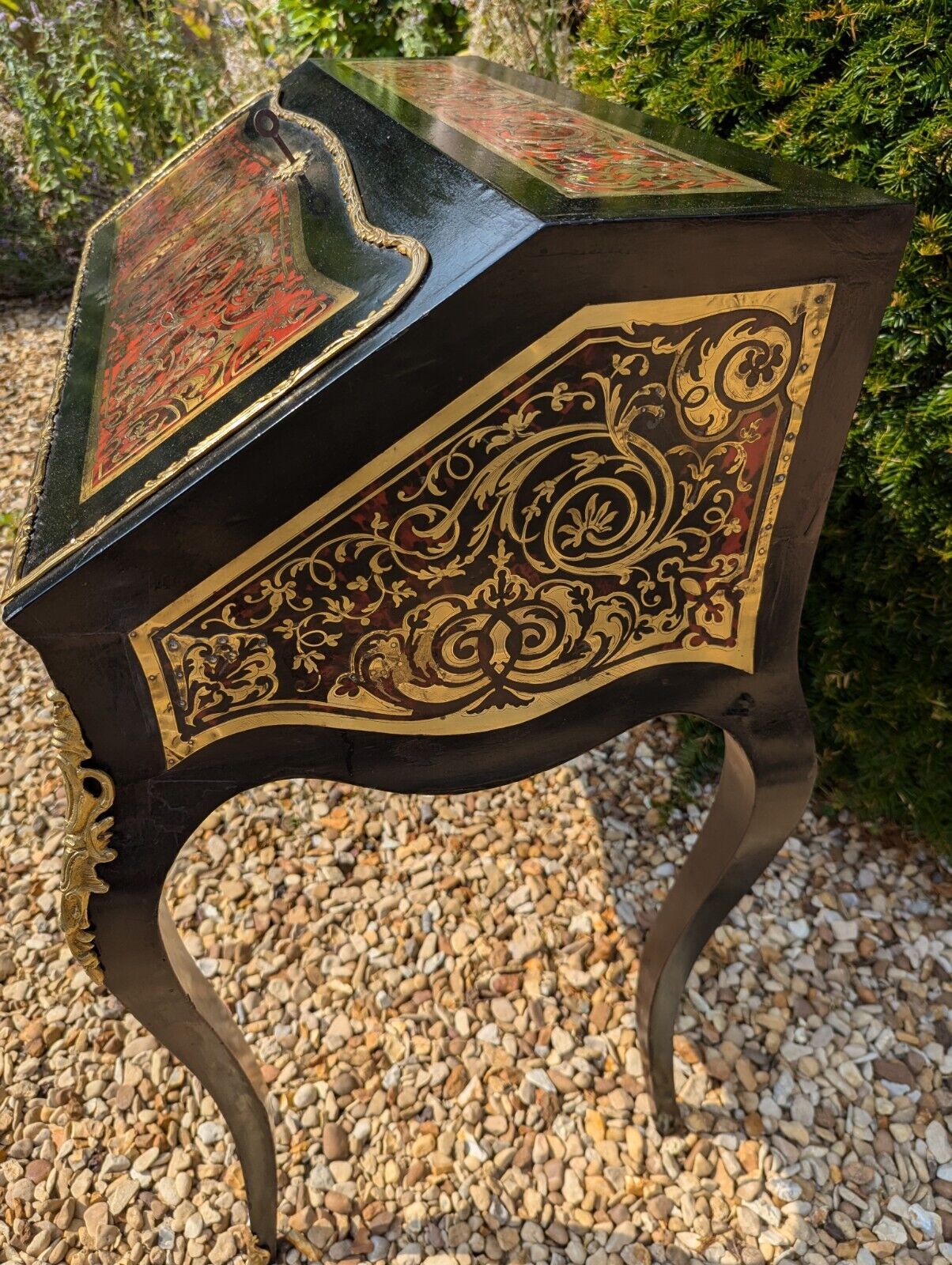 Superb Napoleon 111 Ebonised  Brass & Boulle Bureau De Dame -Delivery Available