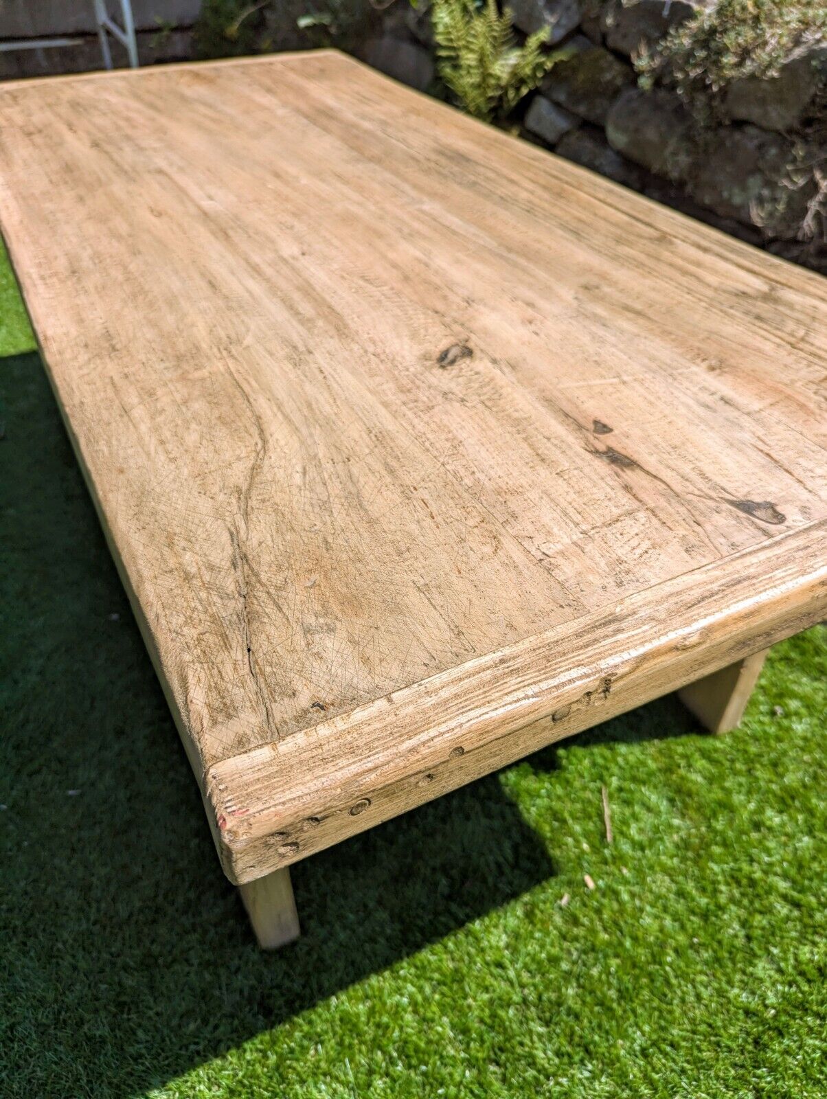 Vintage Rustic Reclaimed Elm Coffee Table - Delivery Available