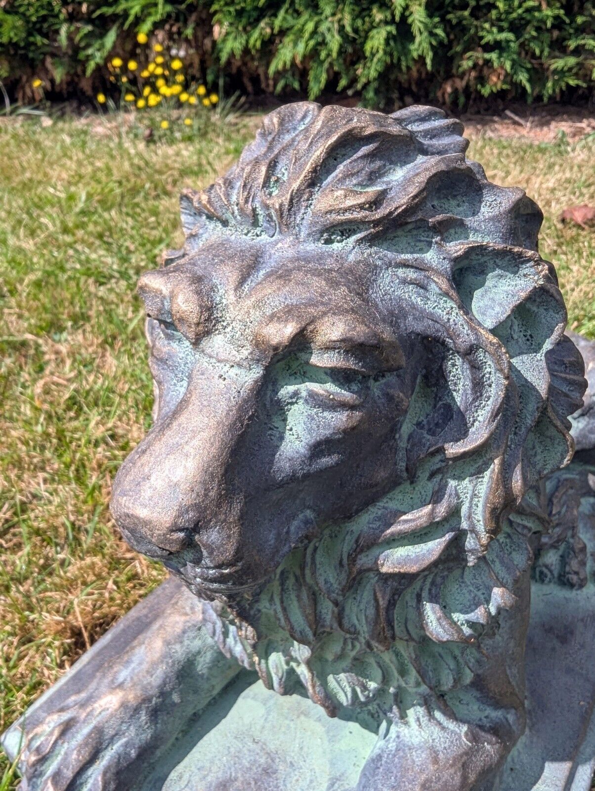 Vintage Style Pair Lancia Bronzed Lions - Delivery Available