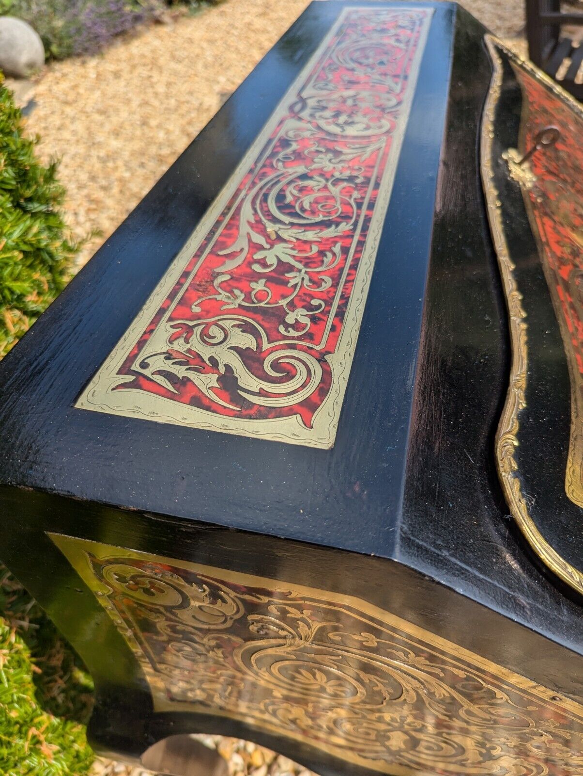 Superb Napoleon 111 Ebonised  Brass & Boulle Bureau De Dame -Delivery Available