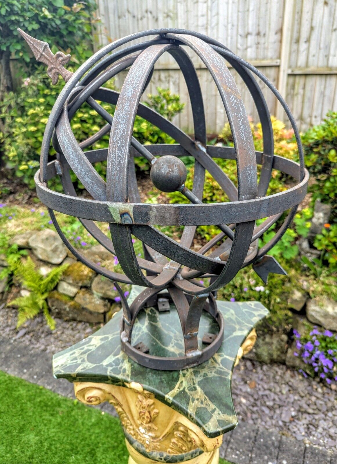 Vintage Armilary Sphere, English Steel,  Blacksmith Made - Free UK Delivery