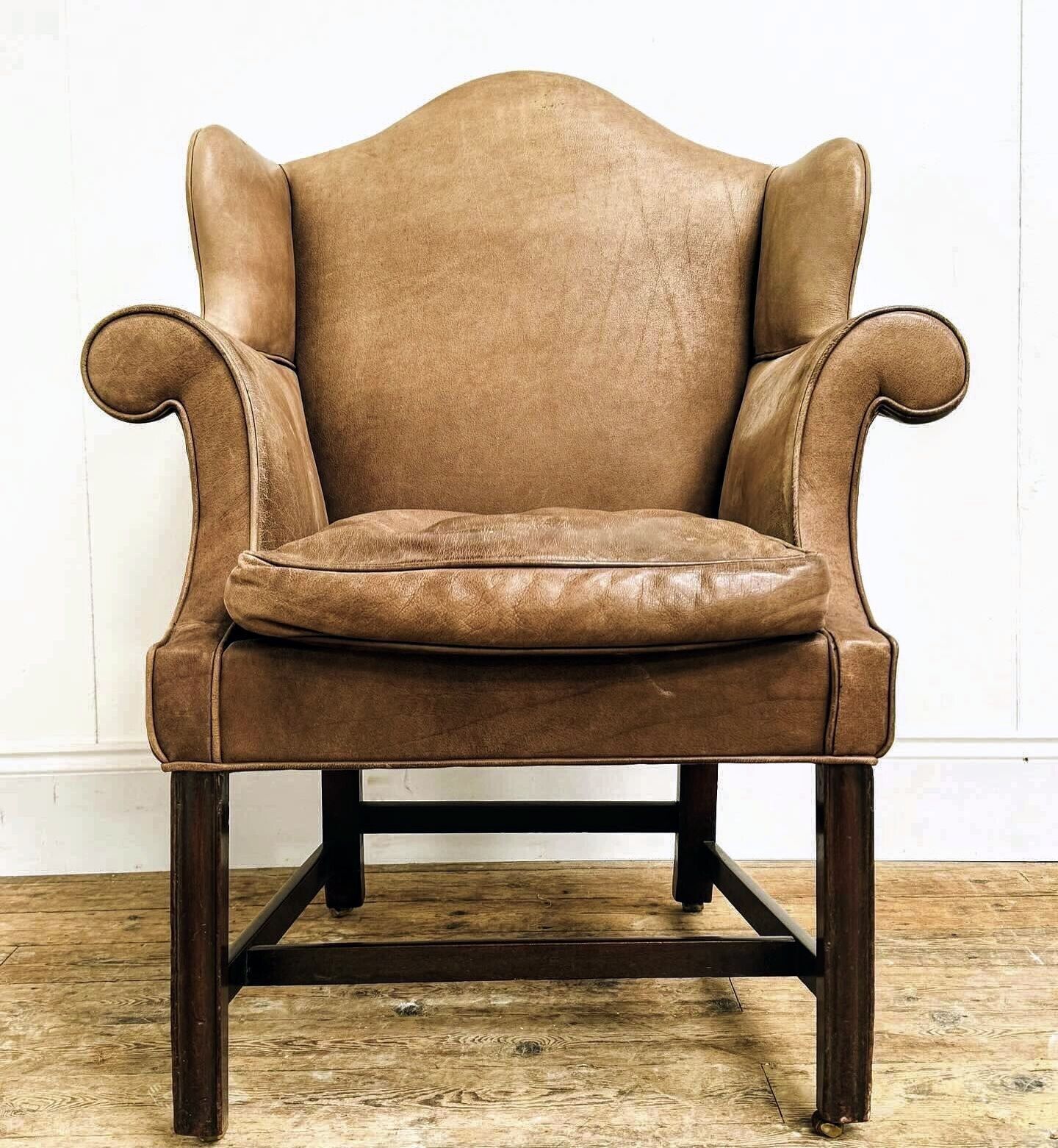 Early 20th Century Leather Chair On Casters  - Delivery Available