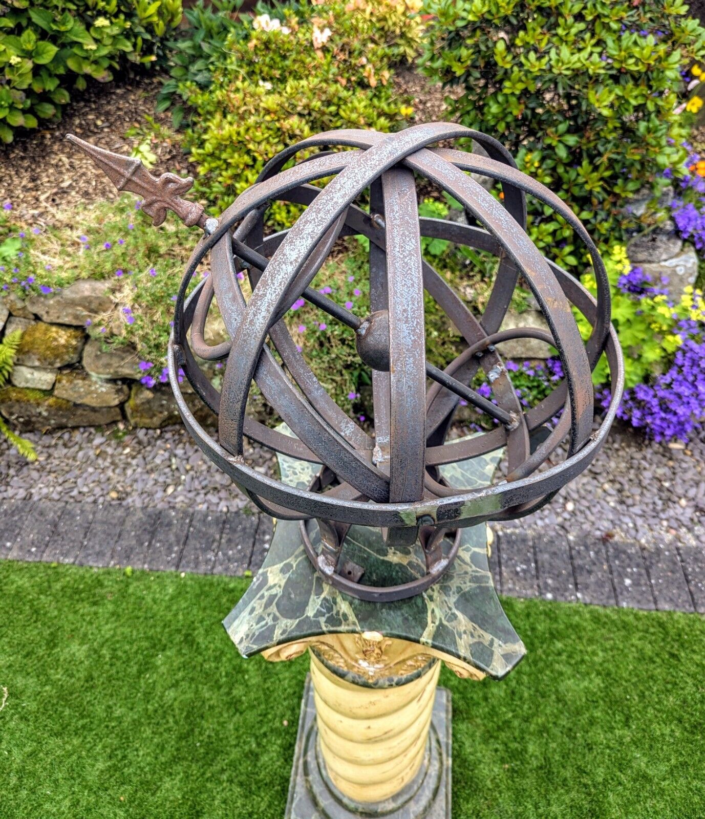 Vintage Armilary Sphere, English Steel,  Blacksmith Made - Free UK Delivery