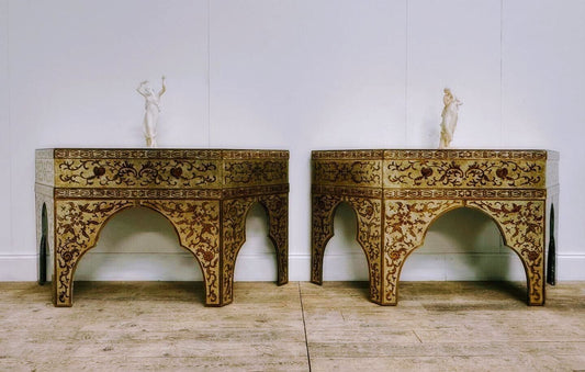 Great Looking Pair Murano Venetian Glass  Console Tables - Delivery Available