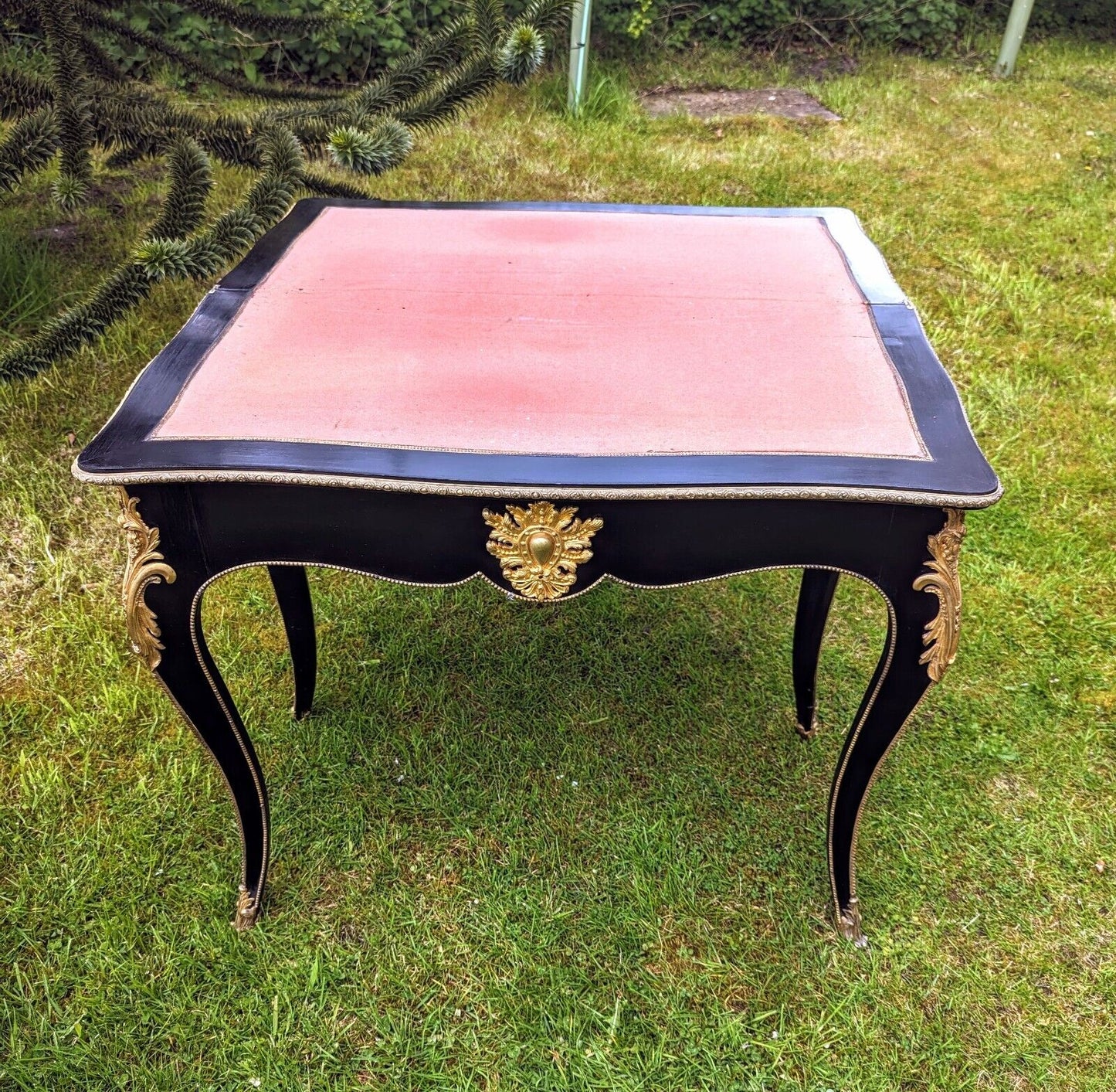 Quality Ebonised Table Gilt Ormolu  From Home Of  Axel Vervoordt Visual Artist