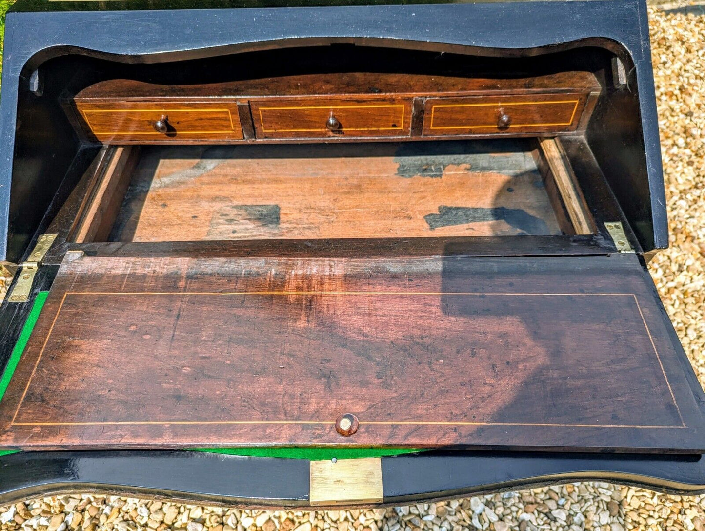 Superb Napoleon 111 Ebonised  Brass & Boulle Bureau De Dame -Delivery Available