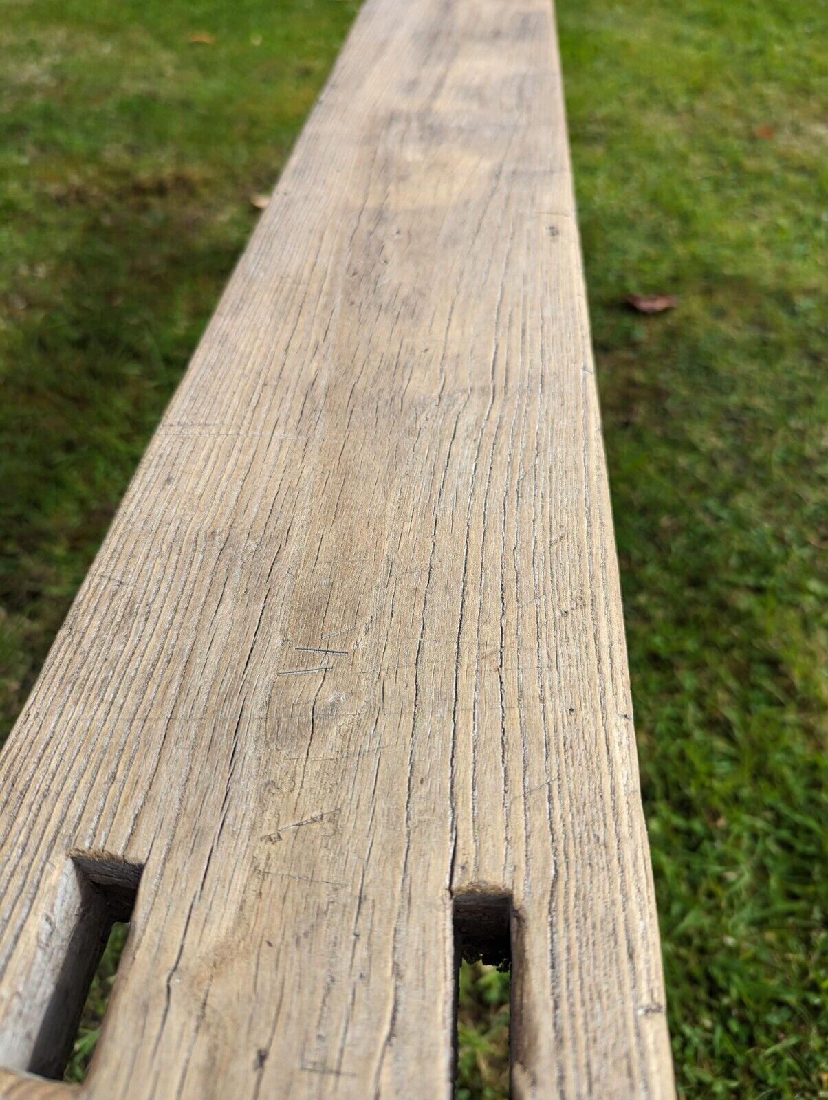 Vintage Rustic Elm Trestle Bench (Lilli Marlene ) Delivery Available