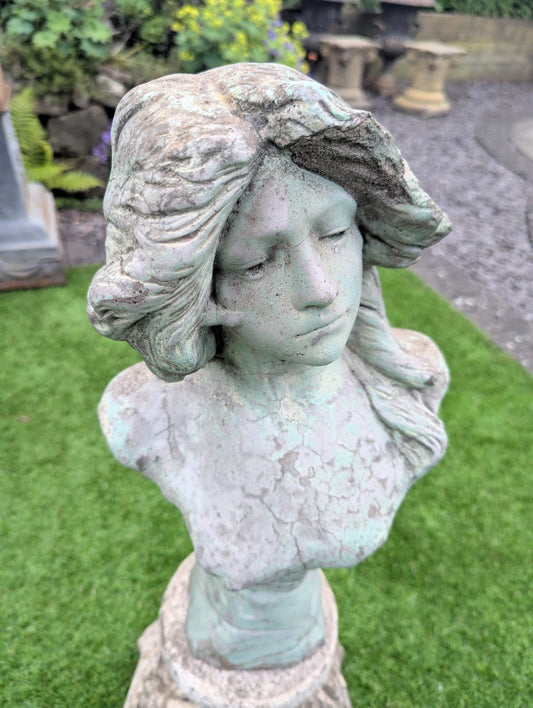 Vintage Small Stone Bust with plinth - Delivery Available 0350
