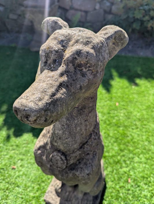 Pair 19TH CENTUARY STYLE VINTAGE STONE ITALIAN HOUNDS (DELIVERY AVAILABLE)