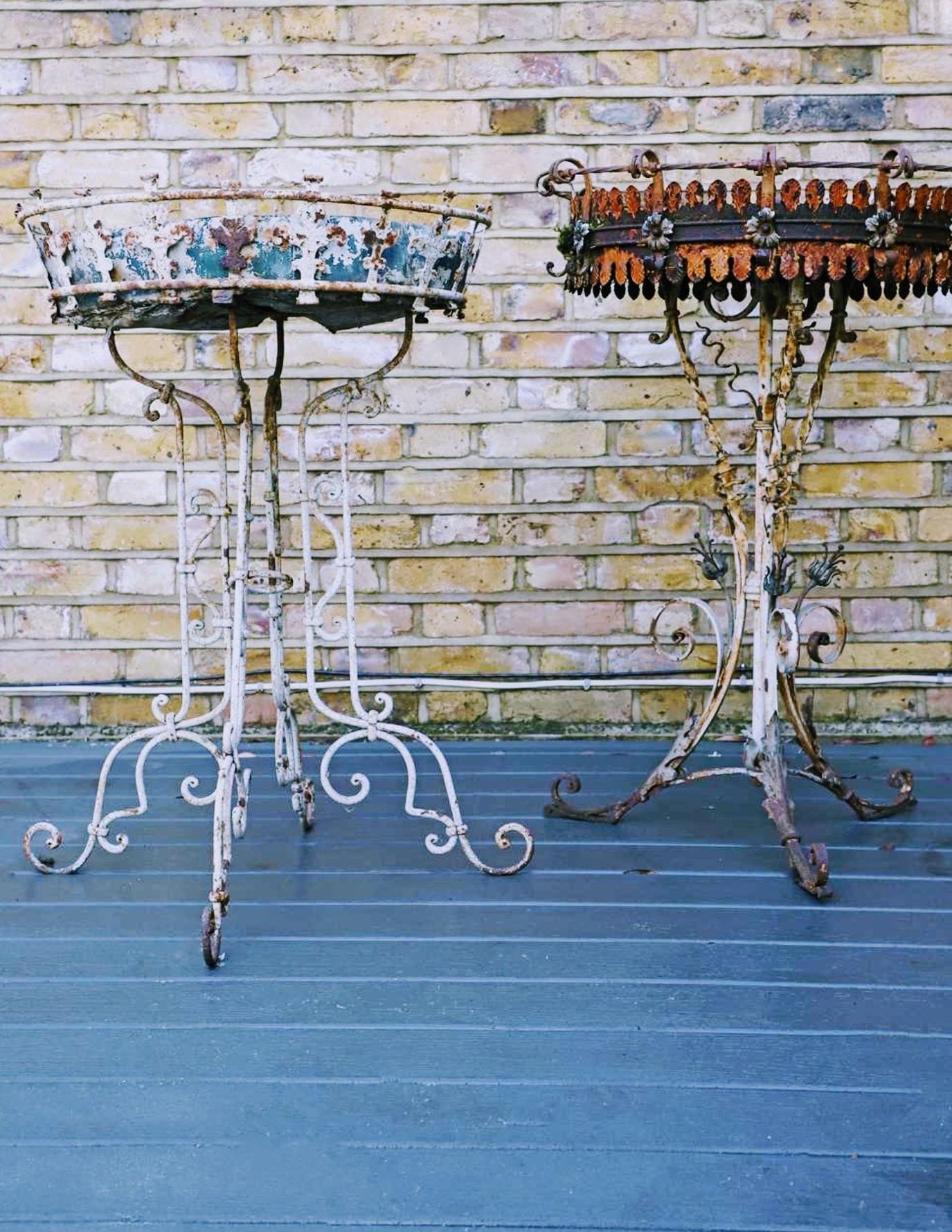 French Ironwork Jardinières Trefoil Base Circa 1880 Delivery Available