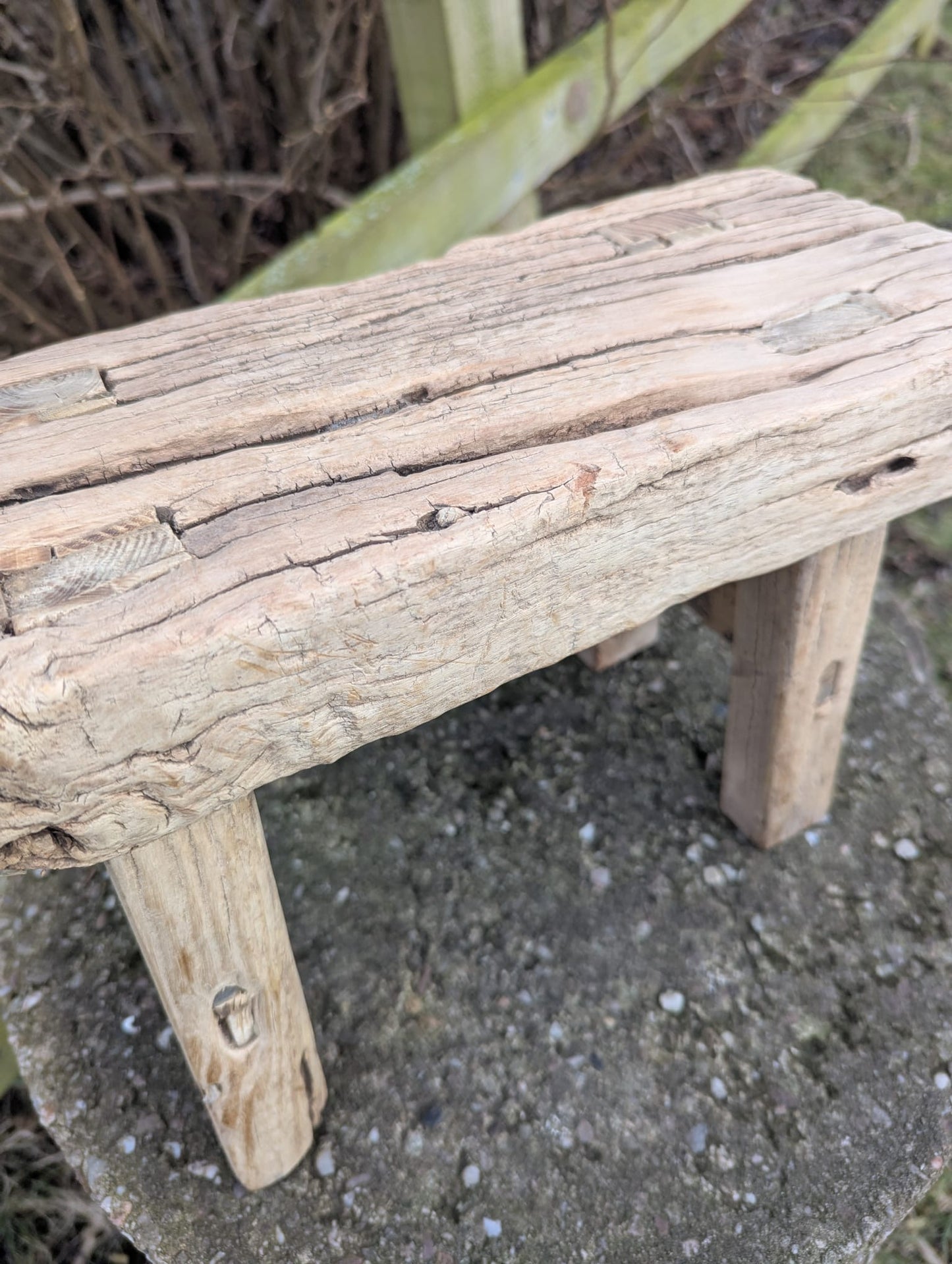 Rustic reclaimed vintage elm Table/ Stool. Little Valentino - Delivery Available