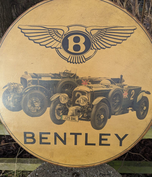 Vintage style Bentley wall Art - UK delivery included.