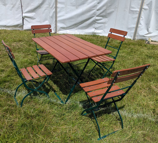 Vintage Dutch folding cast metal & Wood patio set - Delivery Available