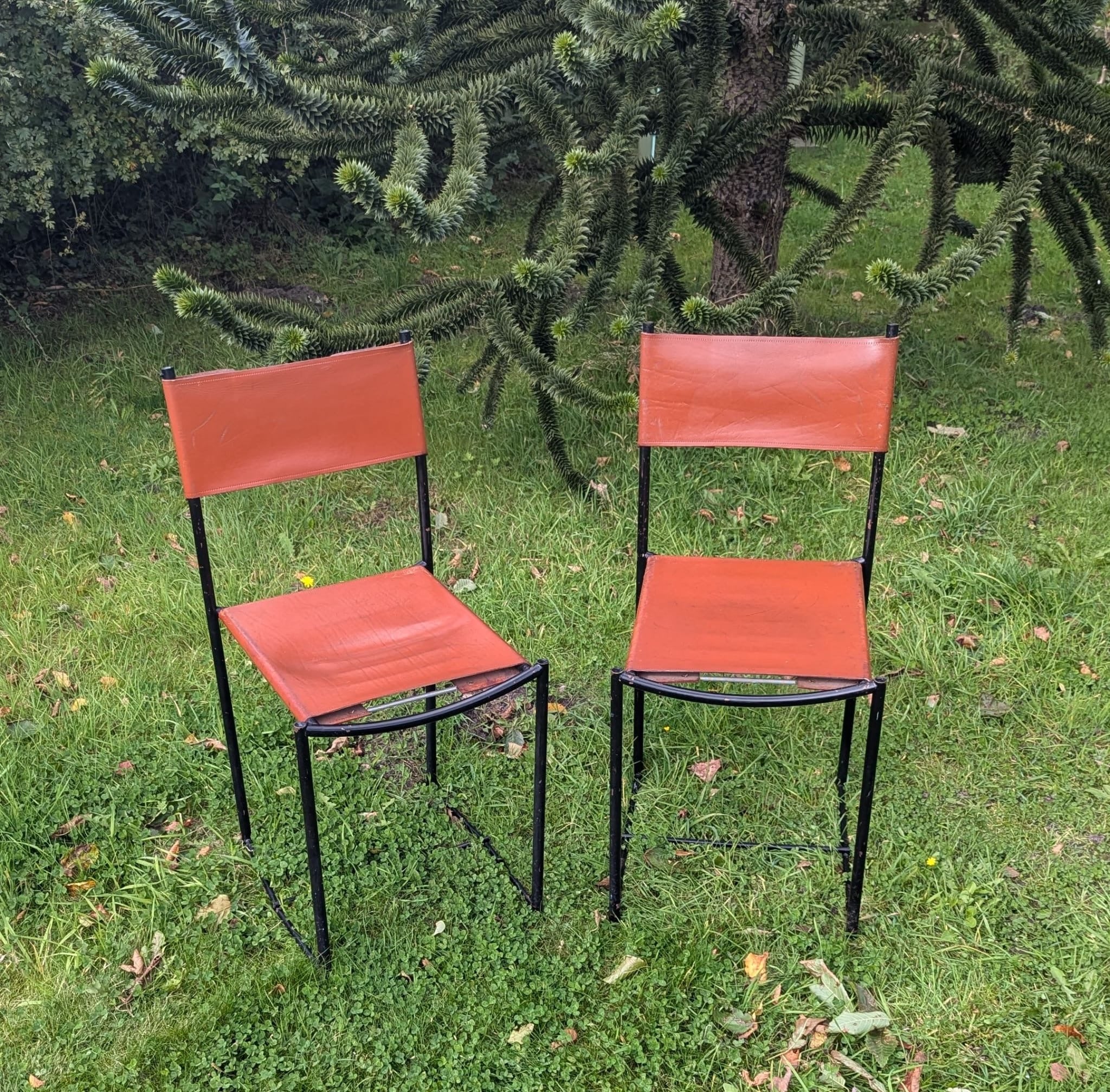 Pair Of Italian Giandomenico Belotti For Alias Leather Chairs - Free UK Delivery