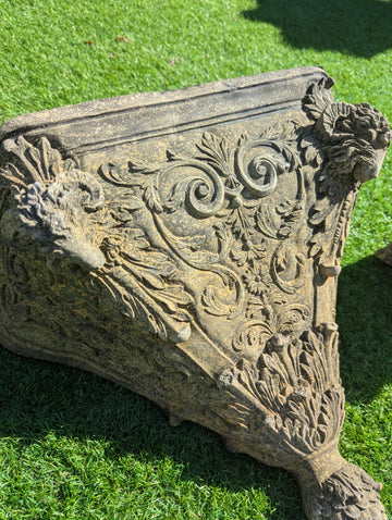 Vintage English Stone Rams Head  Wall Planters - Free UK Delivery