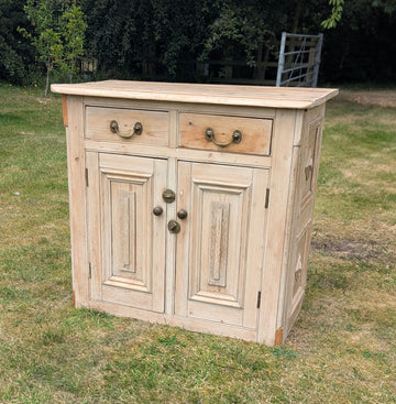 Vintage Victorian carved pine wood drawers with cupboard - Delivery available 0358