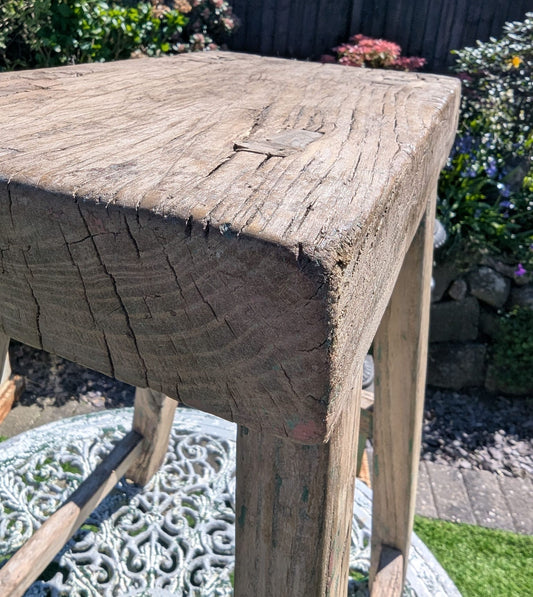 Reclaimed elm wood small Table/ Stool - Delivery Available 0315