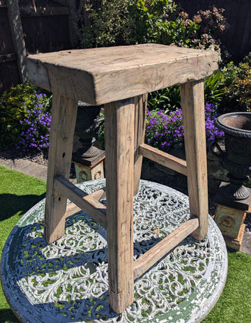 Reclaimed elm wood small Table/ Stool - Delivery Available 0315