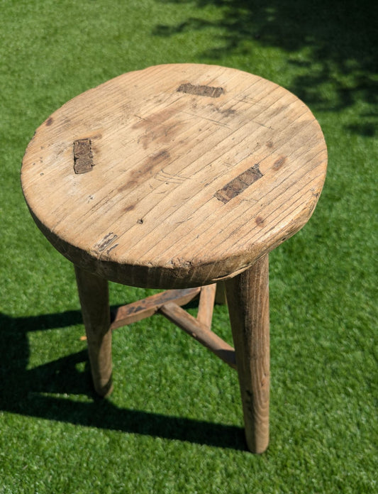 Ruby 2nd Rustic Elm Antique stool - Delivery Available