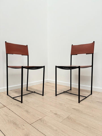 Pair Of Italian Giandomenico Belotti For Alias Leather Chairs -  Delivery available 0178.