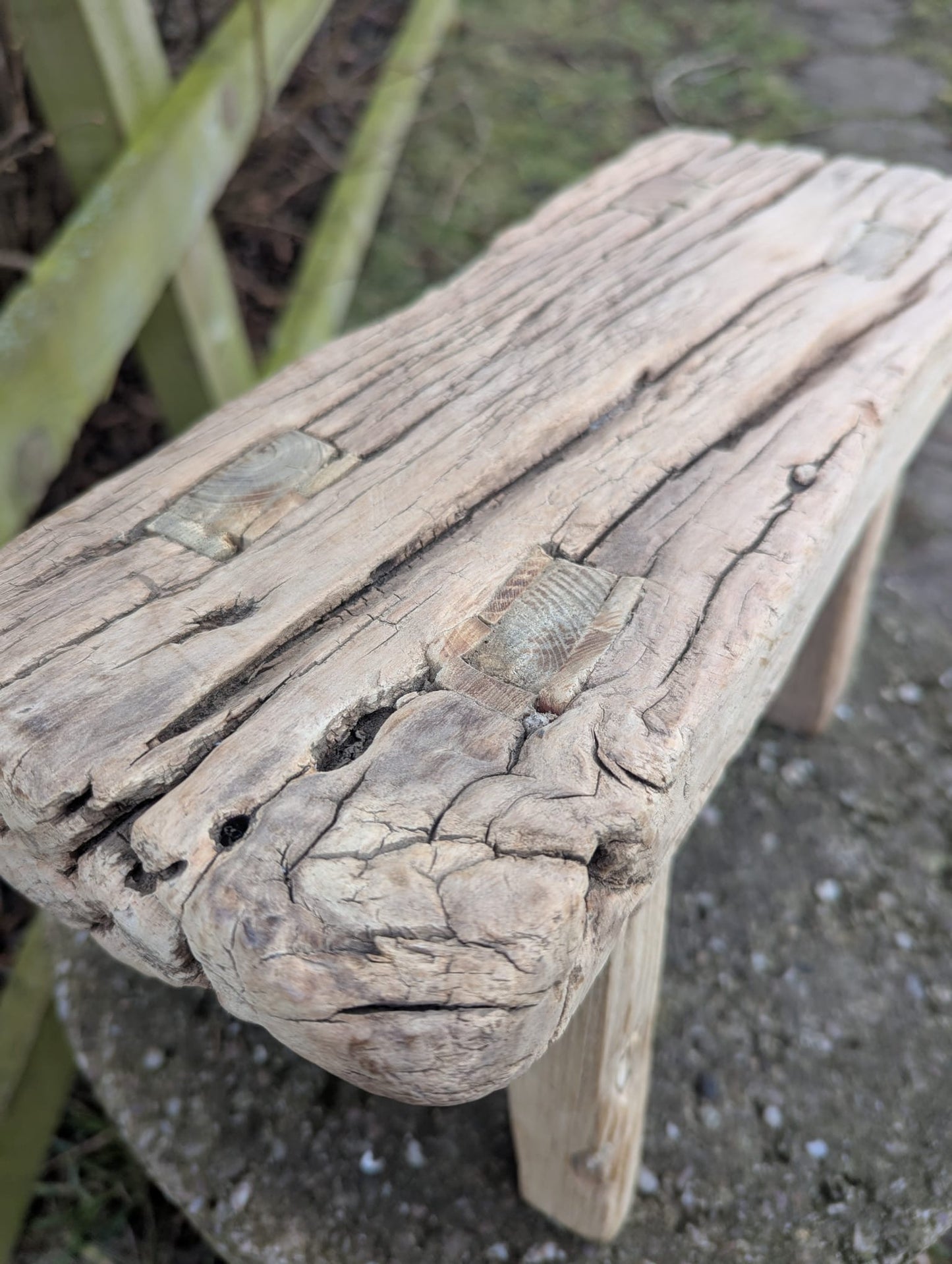 Rustic reclaimed vintage elm Table/ Stool. Little Valentino - Delivery Available