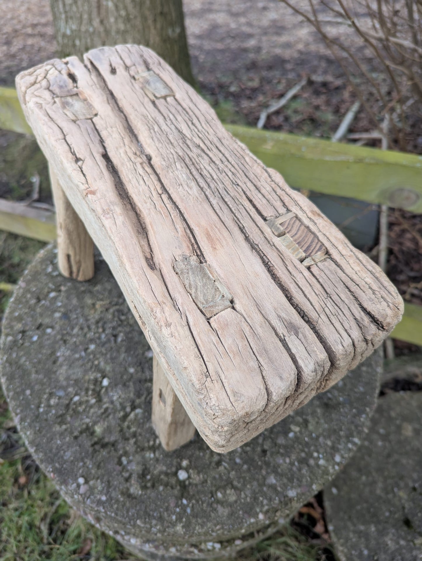 Rustic reclaimed vintage elm Table/ Stool. Little Valentino - Delivery Available