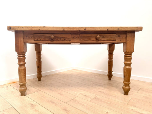 Antique Pine wood farmhouse dining table 0330 - Delivery available