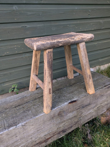 Rustic reclaimed vintage elm Table/Stool (Santa 3) - Delivery available