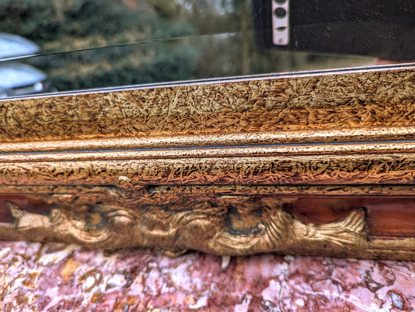 Grand 19th Century Style Gilt & Lacquered Bevelled Mirror - Delivery Available