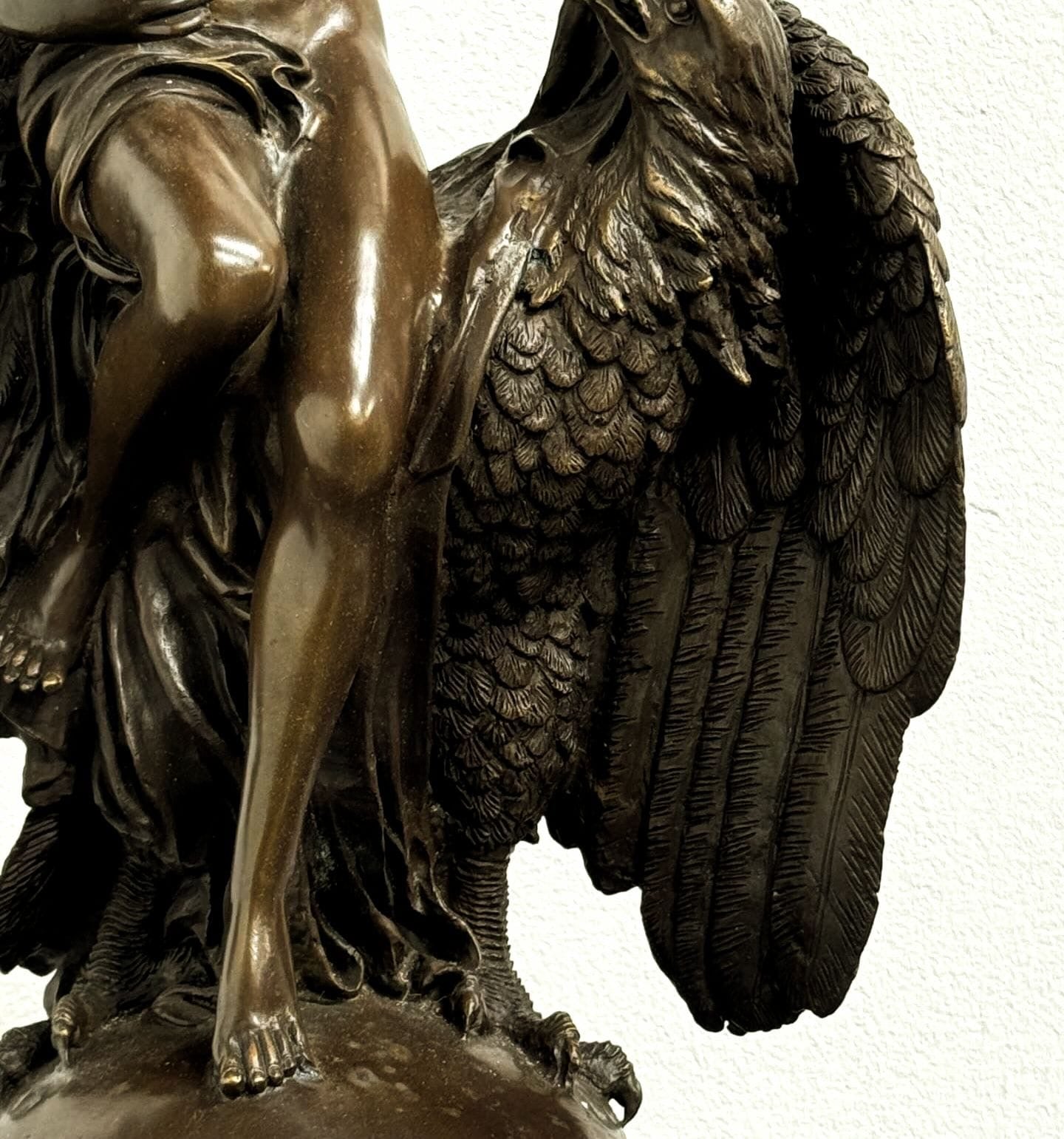 Greek Goddess Eagle of Zeus Statue Crafted by Louis Charles Hippolyte Buhot - Free UK Delivery