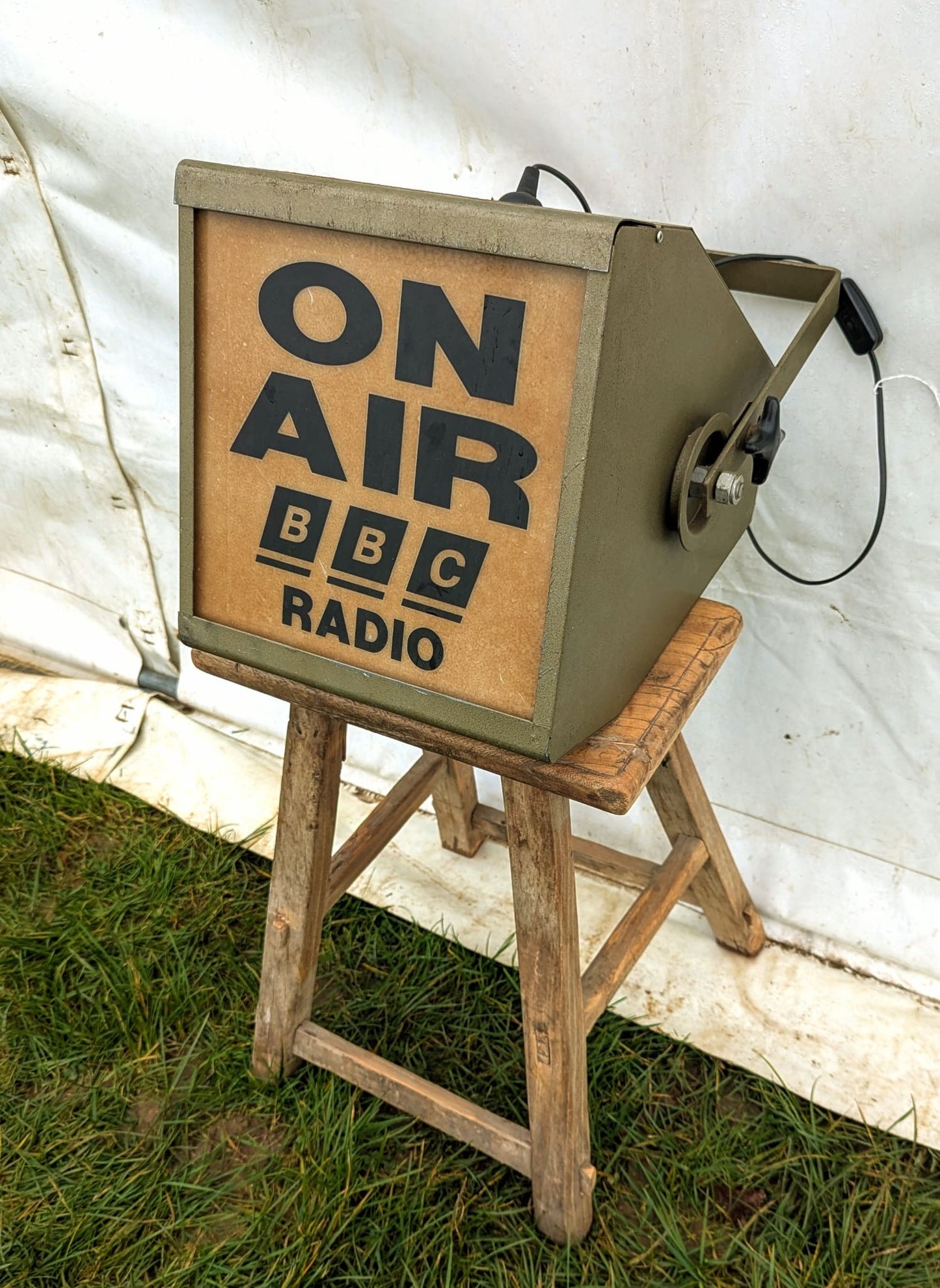 Vintage Original Large Live On Air BBC Radio Light - Delivery Available