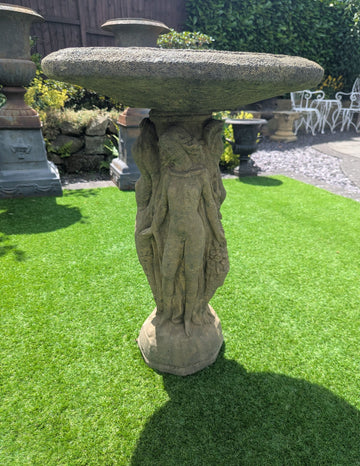 Vintage style Three Grace's Garden Bird Bath with Large dish - Delivery available 0360