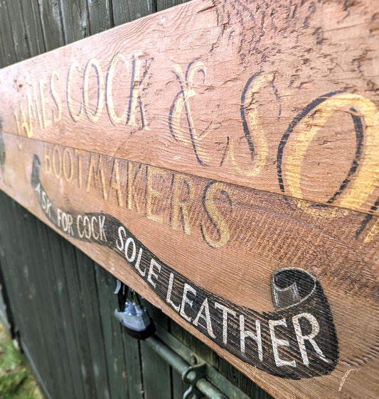 Large vintage Hand-Painted Artwork Sign - Delivery Available 0264