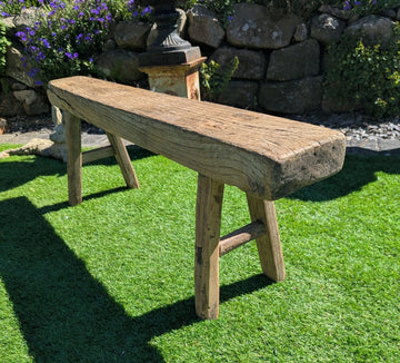 Rustic reclaimed elm wood small Bench - Delivery Available 0319
