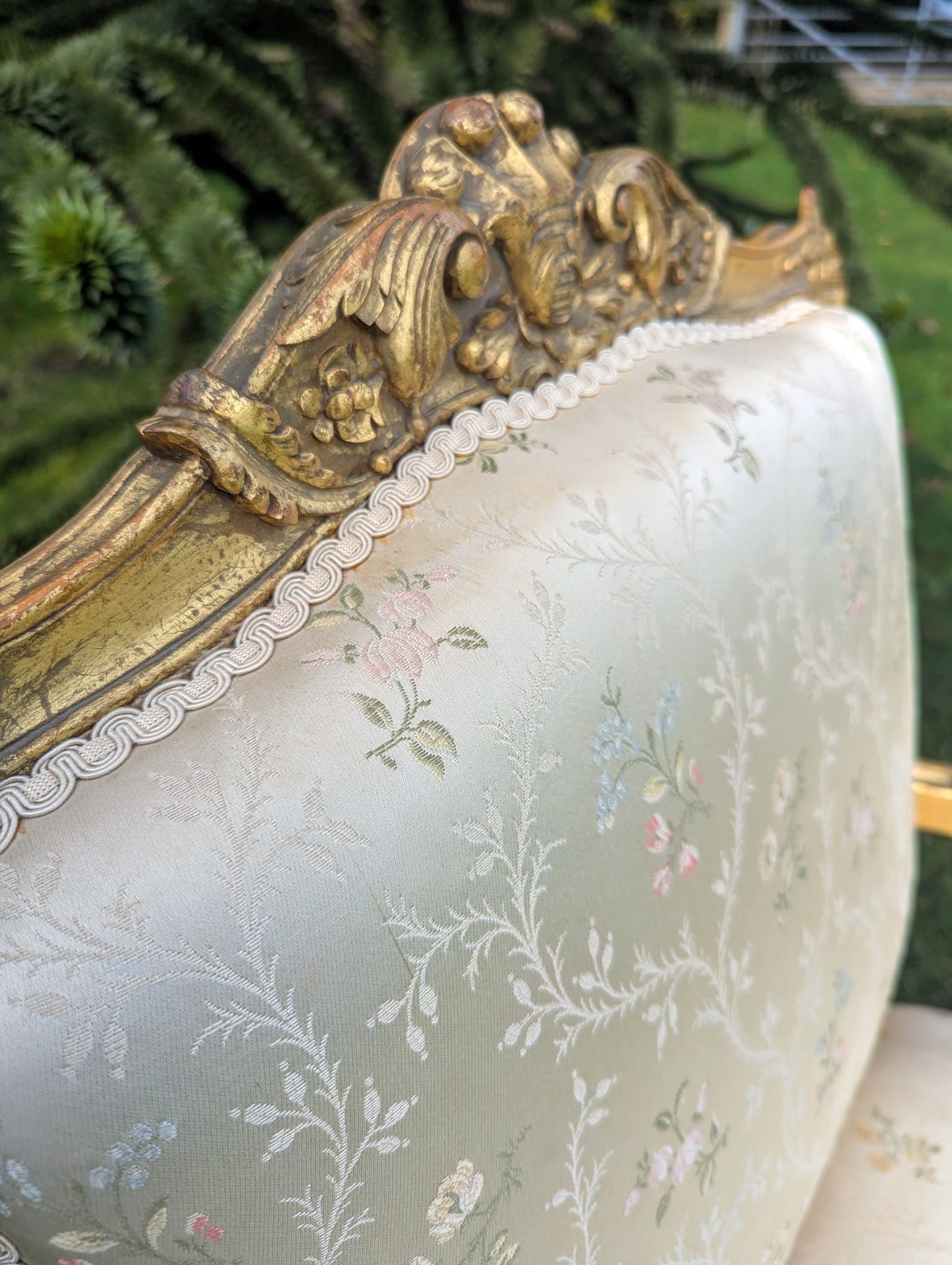 Louis XV style Chairs Silk Floral Upholstery - Delivery Available