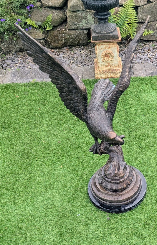 Bronze Life-sized Eagle on a marble base - Delivery Available 0327